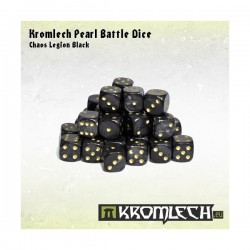 Kromlech Pearl Battle Dice - Chaos Legion Black