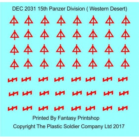 1/72nd Desert Decal Set 21st Panzer Division Western Desert