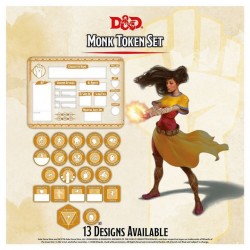 Monk Token Set (Player Board & 23 tokens)