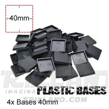 3 bases cuadradas de 40mm con anclaje para imán