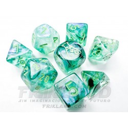 Translucent Polyhedral 7-Die Set Green/white