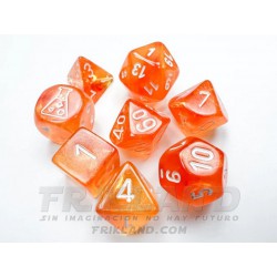 Borealis Polyhedral Blood Orange/white Luminary™ 7-Die Set