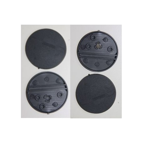 5 bases redondas con volumen y reborde 40mm con anclaje para imán