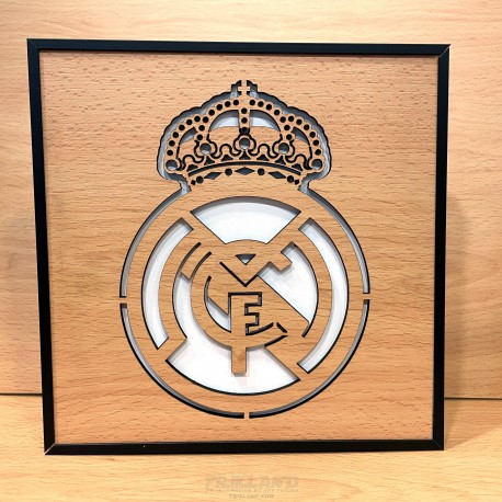 Real Madrid logo with Black Aluminum Frame