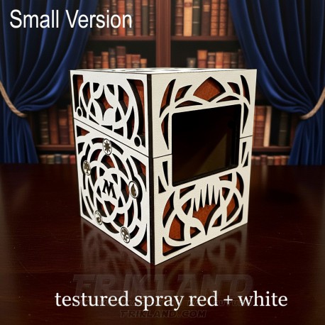 Caja de Madera Premium Artesanal para Mazos MTG | Con Cajón para Dados y Ventana Expositiva