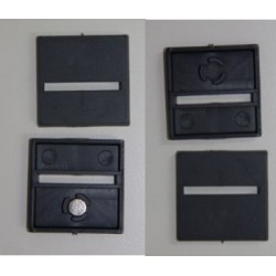 10 bases cuadradas de 25mm con anclaje para imán y ranura horizontal