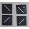 10 bases cuadradas de 25mm con anclaje para imán y ranura oblicua