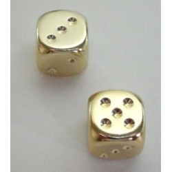 Pair of Gold-plated 16mm D6 w/pips