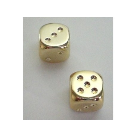 Pair of Gold-plated 16mm D6 w/pips
